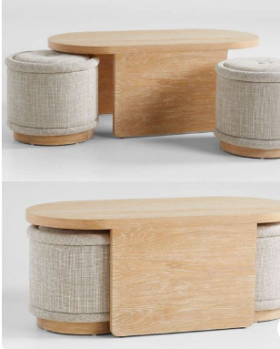 Davina Coffee Table and Ottoman Set