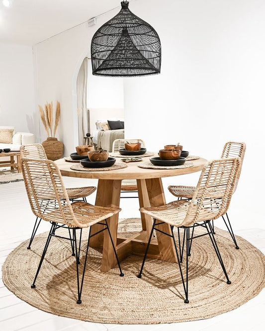 Ella Blue Round Dining Table