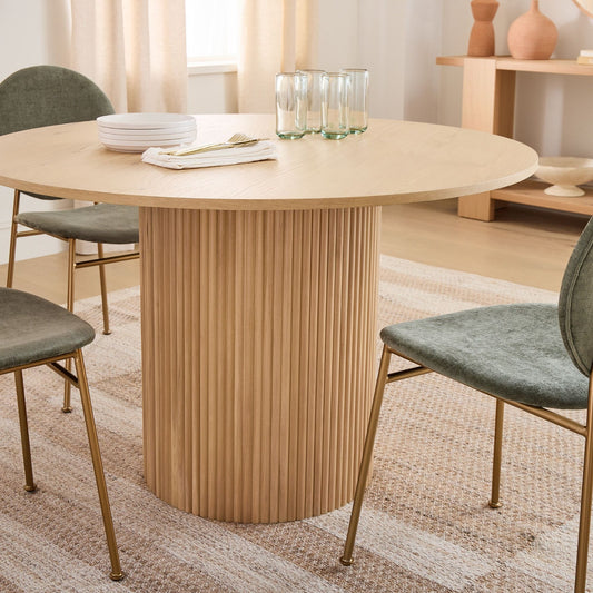 Ella Slatted Round Dining Table