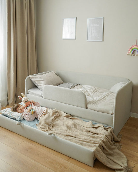 Kids Deluxe Headboard & Bedbase Unit (Extra Slider Draw for sleepovers)