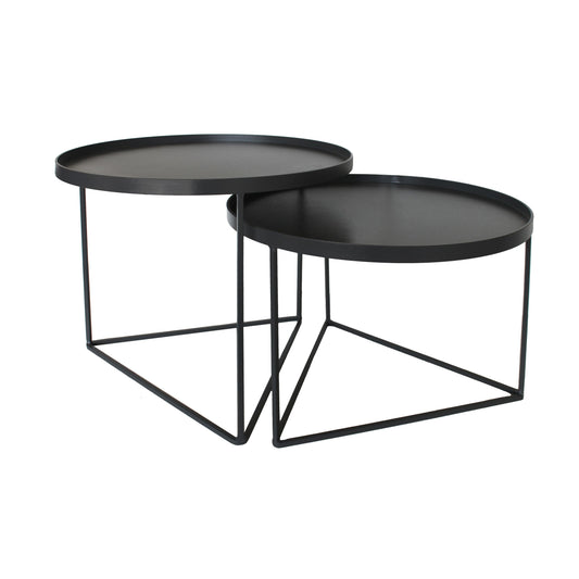 Black Laurel & Hardy Coffee Table Set of 2